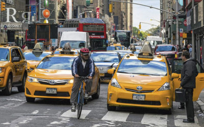 Uber avec les taxis jaunes à New-York